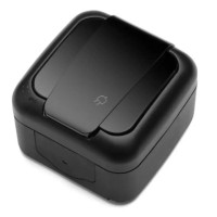 Розетка одинарная влагозащищенная IP54 черная VIKO PALMIYE